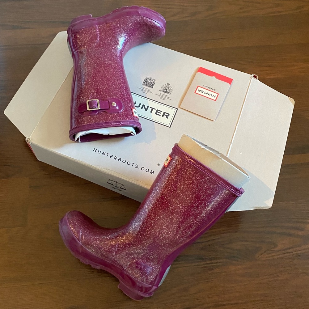 HUNTER Girls Boots - Bright Violet Glitter - KFT5000RGG